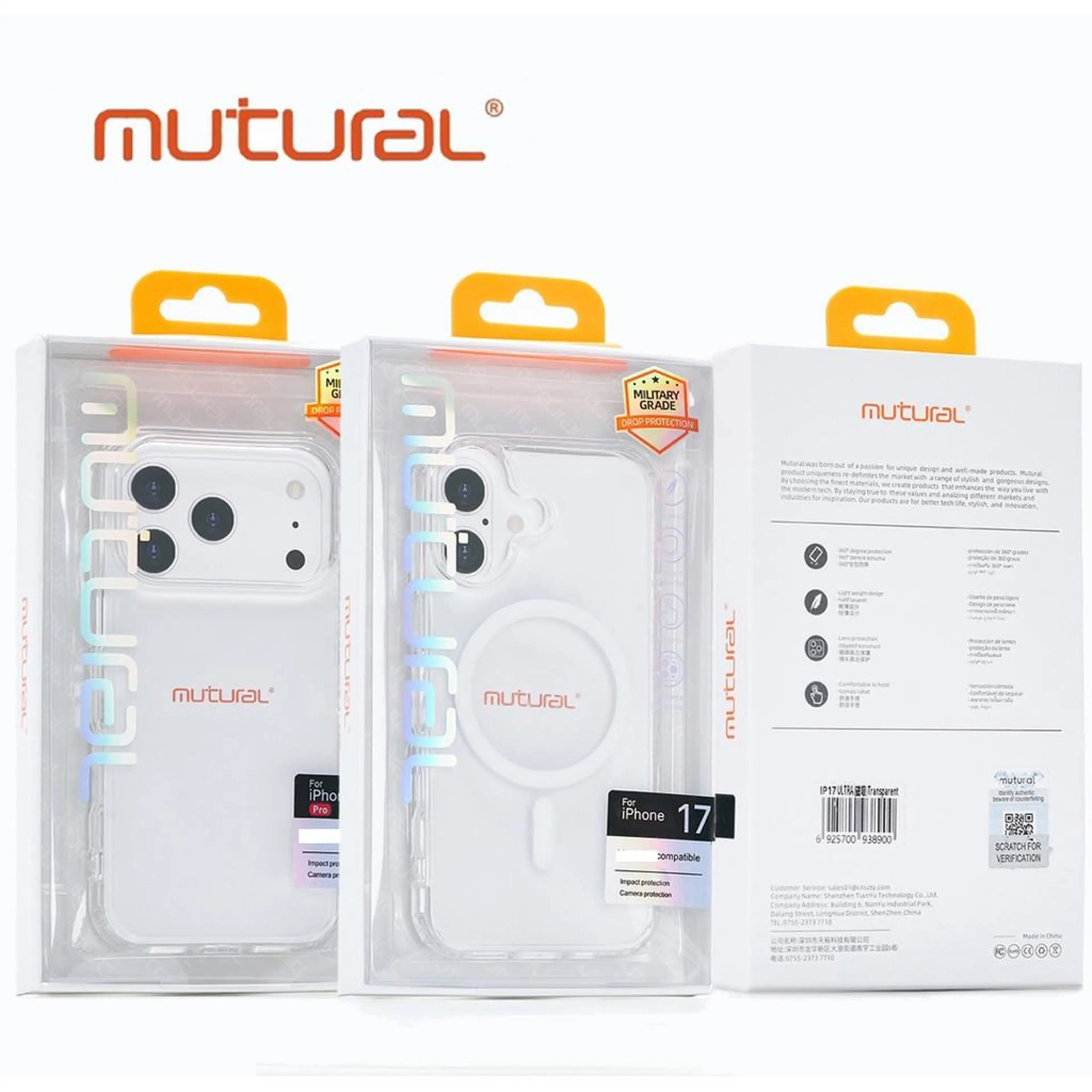 (For iPhone 17 Pro Max) MUTURAL ของแท้ เคส ชาร์จไร้สาย สำหรับ iPhone 16 16Pro 16Plus 16Promax 11/12/13/14/15 17E 16E เคสไอโฟน งานดี ของแท้ มีทุกรุ่น พร้อมส่ง 047
