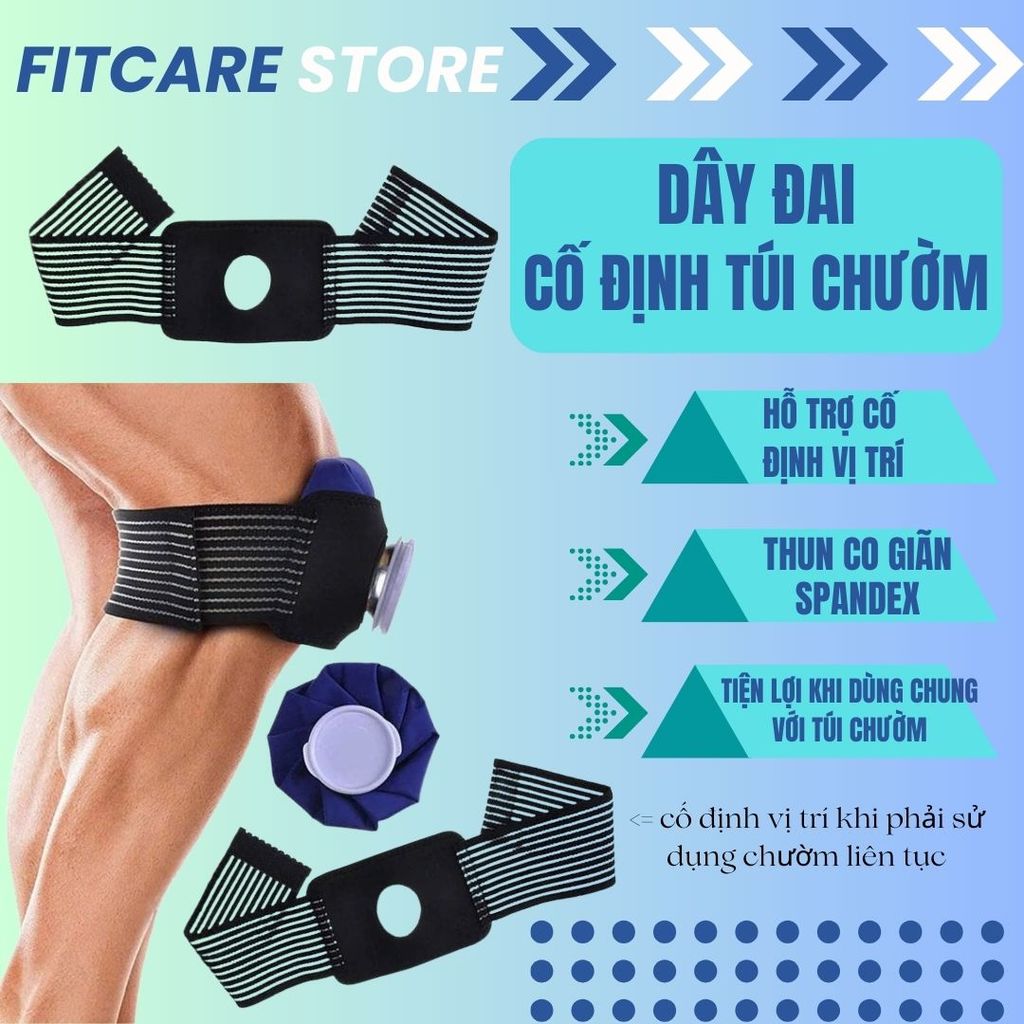 Dây đai hỗ trợ cố định vị trí cho túi chườm nóng lạnh Đai quấn túi chườm đa năng giảm chấn thương
