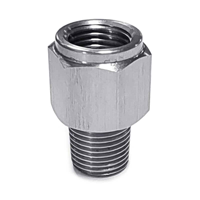 Stainless Car Oil Pressure Instrument Adapter Connector 1/8npt External Thread To M10x1.0 Internal Thread For Temp Gauge
