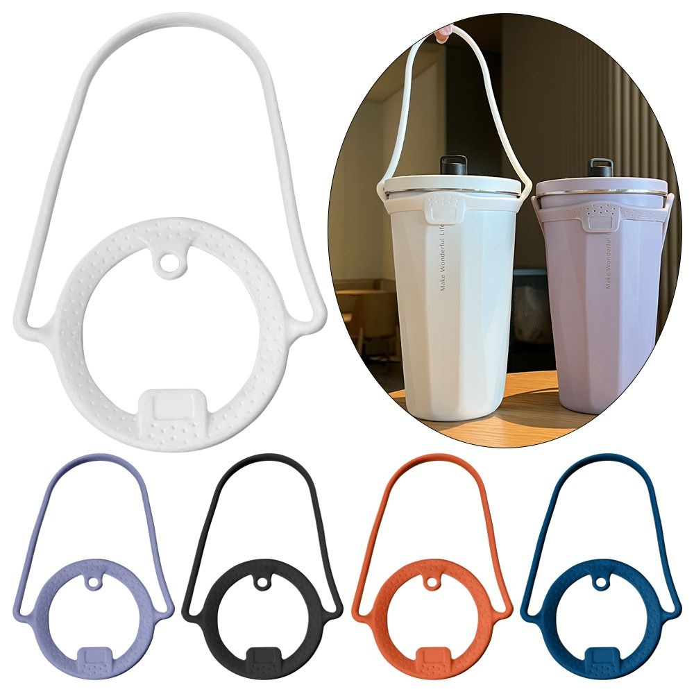 POLZX094109 1Pcs Silicone Water Bottle Handle Leakproof Keep Drinks Cold Coffee Mug Accessory Durable Dia 85 to 100mm Insulated Tumblers for Tyeso Mug Home Office Car