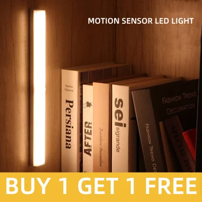 【Buy 1 Get 1 FREE】LED Motion Sensor Lights USB Rechargeable Night Lights LED Closet Battery Operated Lights Stick-On Anywhere Magnetic Wireless Night Light Bar Led Safe Light Indoor for Closet Stairs Wardrobe