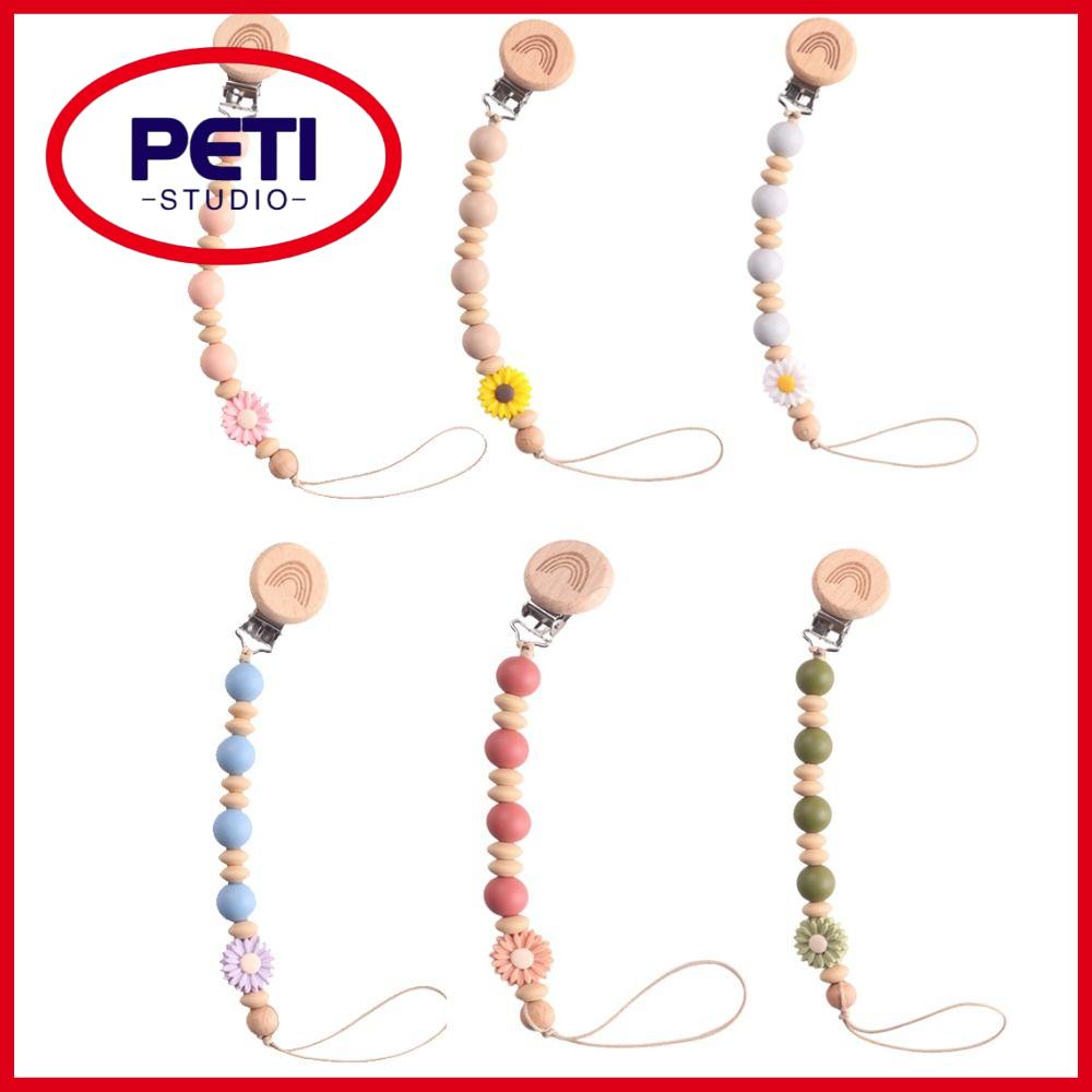 PETI STUDIO Hoạt hình Kẹp núm vú giả cho bé Bền Chống rơi Dây Xích làm dịu Mới Chất lượng cao Phụ kiện cho bé