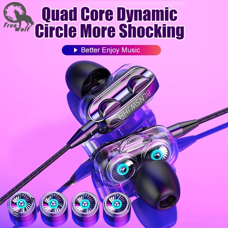 Hifi In-ear Headphones Wire Control Stereo In-ear Earbuds Sport Earphones Ergonomic Earbuds