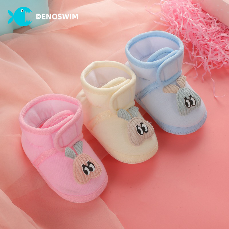 DENOSWIM 0-18Months Cute Super Soft Newborn Flat Shoes Mid