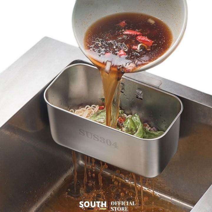 Khay rổ lọc rác bồn rửa chén bát Inox 304 chống hoen gỉ, sang trọng, chắc chắn