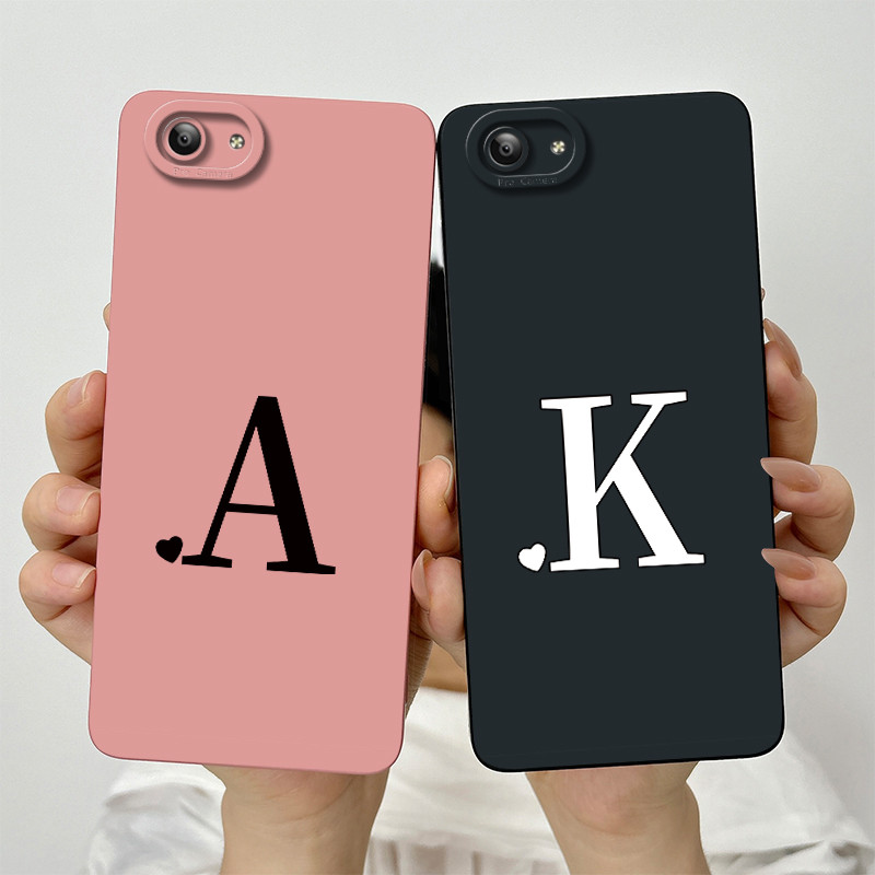 For Vivo Y53 / Y53i / 1606 Cute Initial Letters Lens Protective Shockproof Case Vivo Y53 2017 Soft Silicone Phone Casing