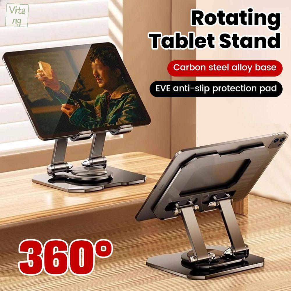 VITANG Xoay 360 độ có thể điều chỉnh Giá đỡ máy tính bảng để bàn Thiết kế rỗng Tản nhiệt Giá đỡ điện thoại di động Hỗ trợ Đa góc độ Giá đỡ máy tính để bàn Giá đỡ đa năng