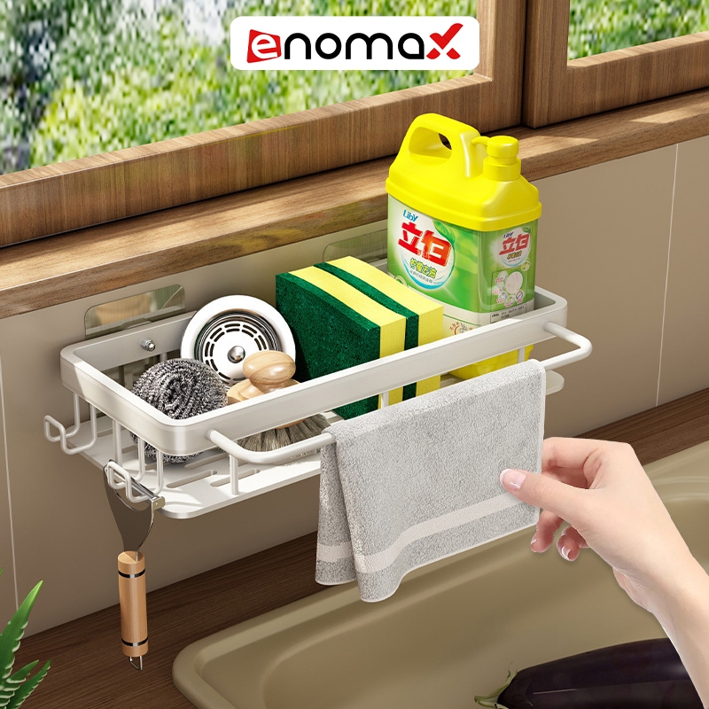Kệ đựng đồ rửa chén Enomax để đồ rửa chén, nước rửa chén chất liệu nhôm hàng không cao cấp bảo hành 10 năm