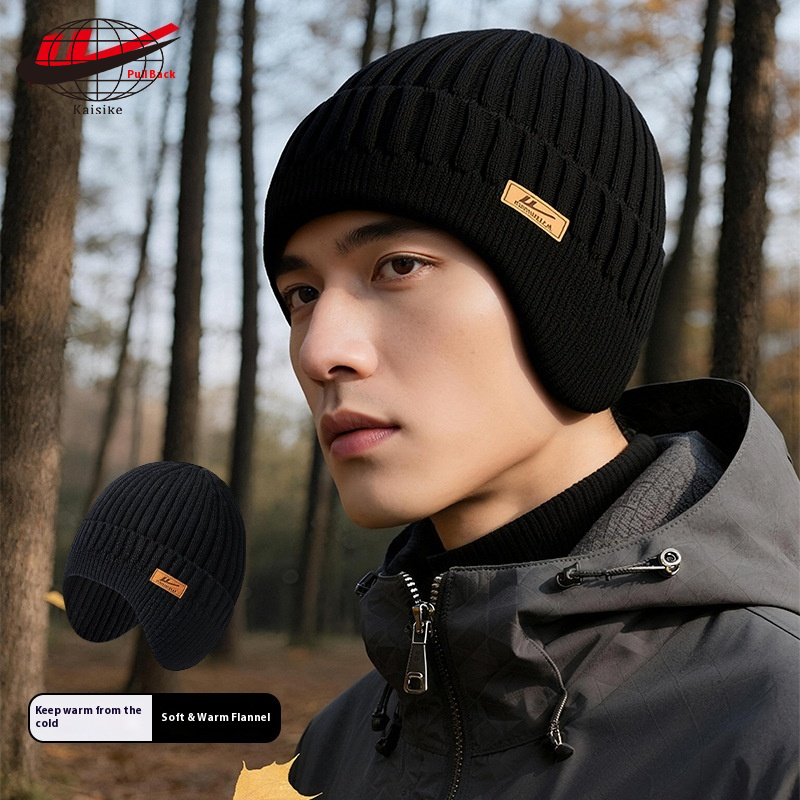 Kai si ke dệt kim ấm áp cho mùa đông hat & đồ giữ ấm cổ Set cho nam giới, Windproof và lông cừu lót nhiệt Beanie với bảo vệ tai