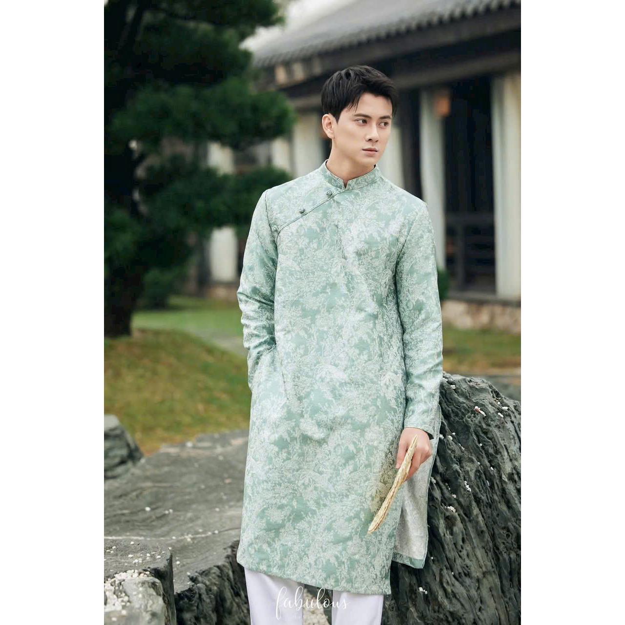  Áo Dài Cách Tân Nam Gấm Vân Hoa Nổi - Sang Trọng Lịch Lãm Phù Hợp Tết Cưới Hỏi Lễ Hội - Mieso Store 