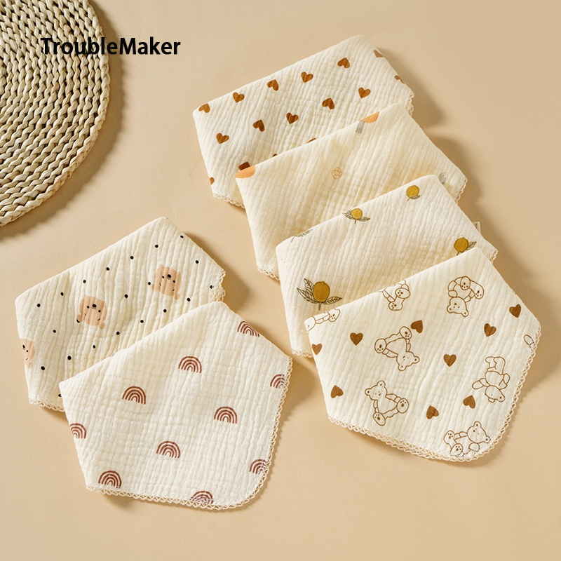 TroubleMaker TroubleMaker Pure cotton baby bib, baby bib triangle towel, baby anti vomiting milk bib, baby bib ราคา 24 บาท*ส่งฟรี