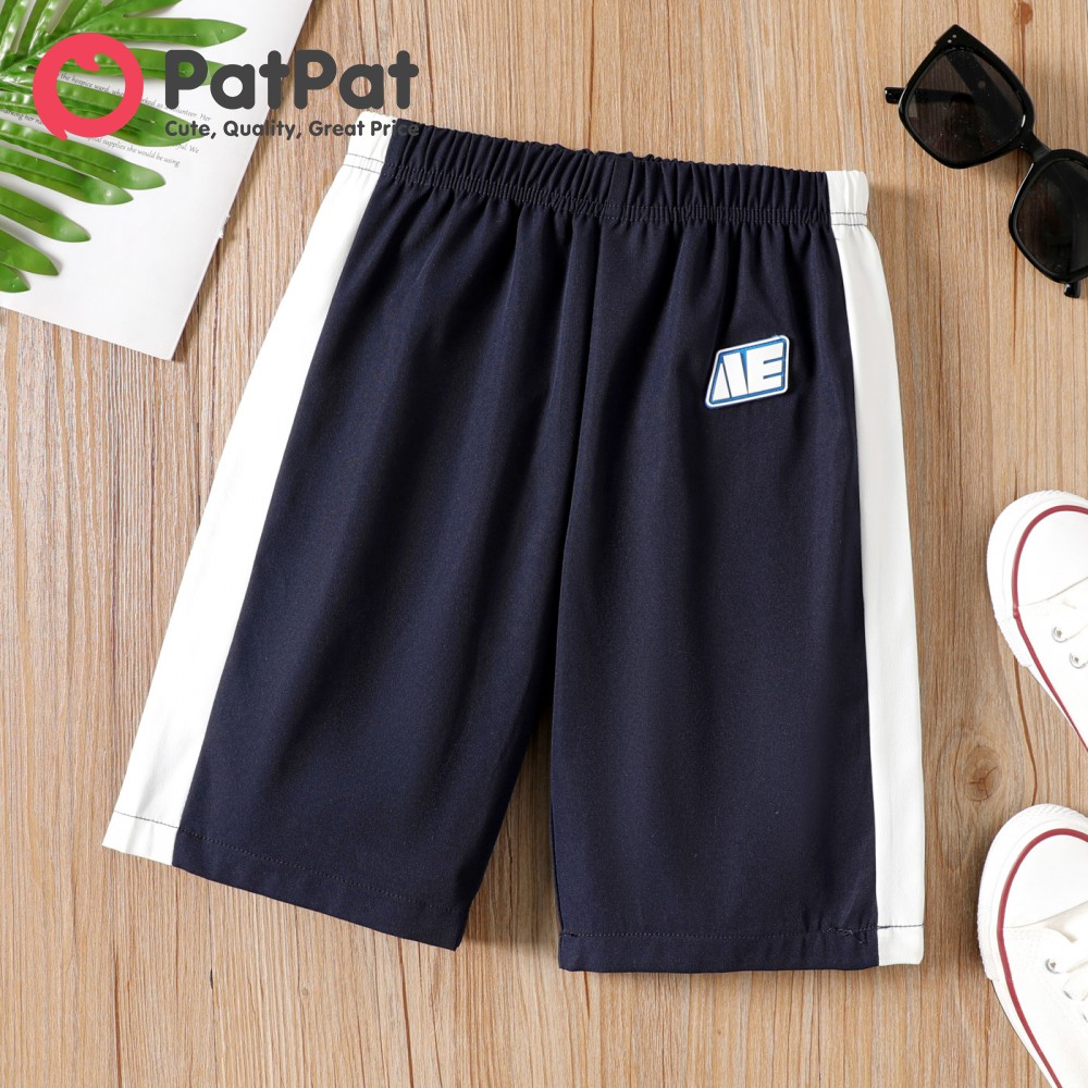 PatPat Kid Boy Contrast Side Seam Athletic Shorts