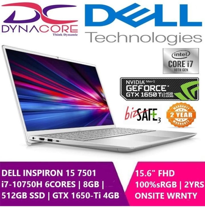 DYNACORE - 【Pre-Order】 DELL Inspiron 15 7501 Laptop i7-10750H | 15.6 In FHD | GTX 1650 Ti | 8GB RAM | 512GB SSD | WIN 10 HOME | 2 YEARS WARRANTY