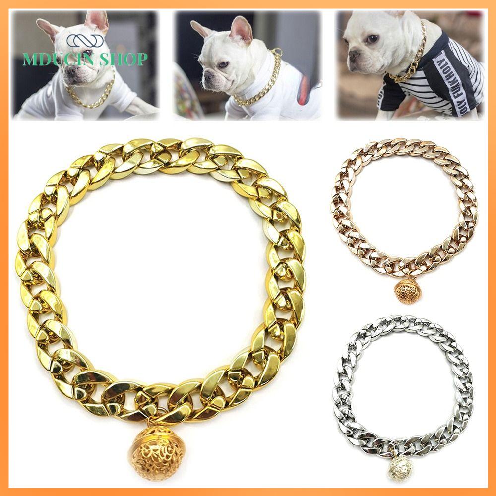 MDUCIN SHOP Thời trang Mèo Đồ Trang Sức Mèo AccessoriesL Vật nuôi Vòng Cổ BULLDOG Pitbull Cổ Áo Chain Cuba Con Chó Cổ Áo