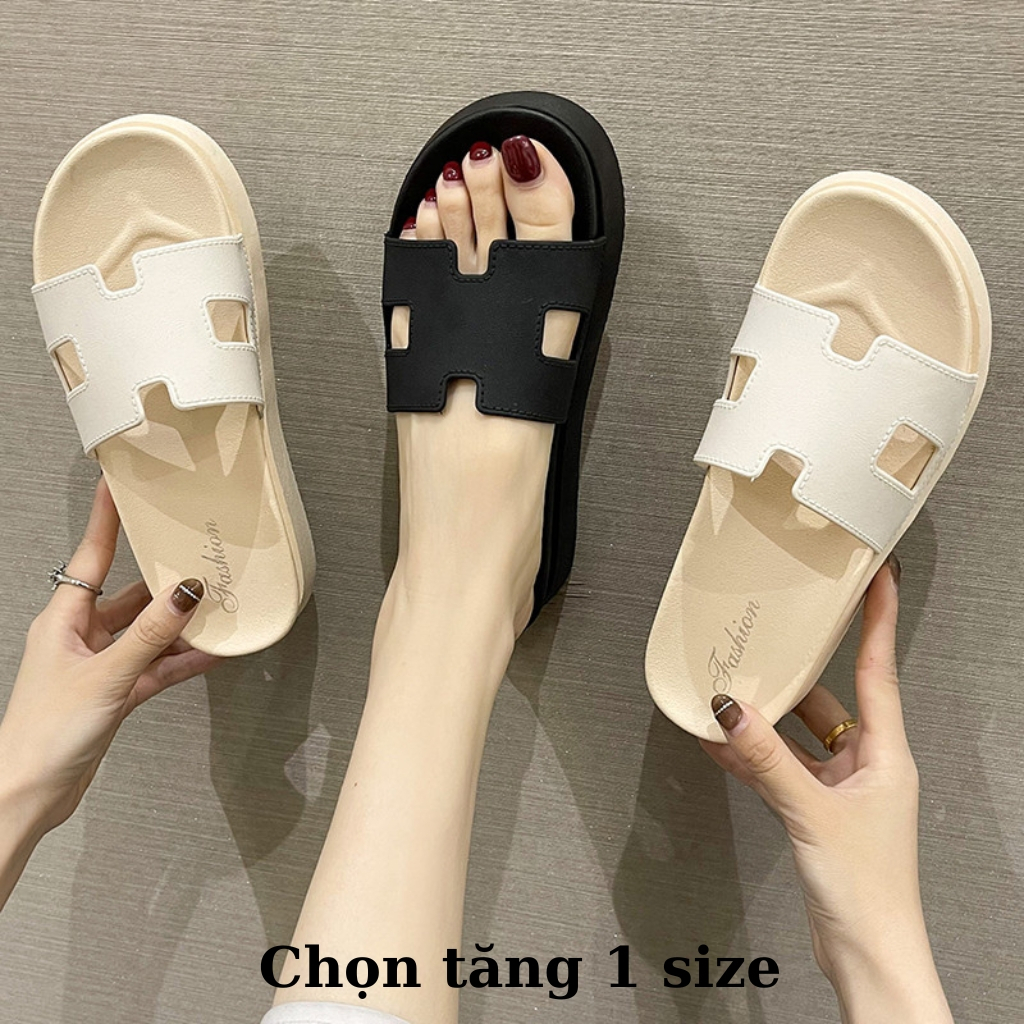 Dép quai ngang chữ H đế cao 4.5cm chọn tăng 1 size