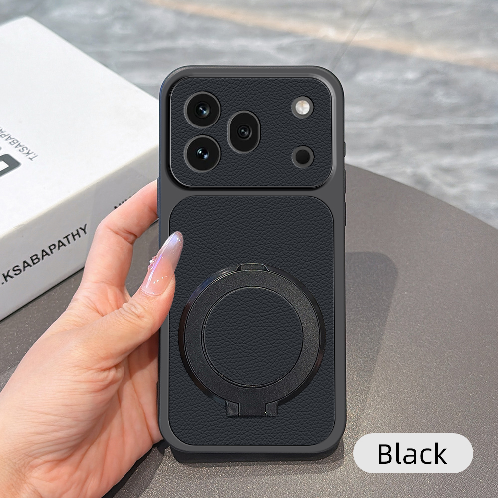 Magnetic Rotating Bracket Case For Honor 600 500 Pro Coque Candy PU Lambskin Camera Protection Soft Back Cover - Image 2