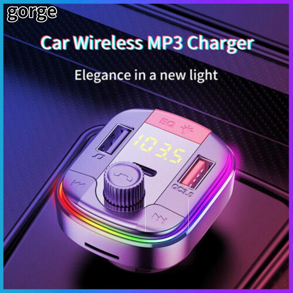 GORGE Không dây USB LED Xe Bluetooth FM Transmitter MP3 Máy Nghe Nhạc Đài