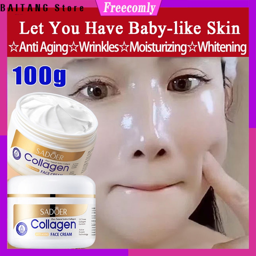 Kem Dưỡng Trắng Da Mặt Bổ Sung Collagen Chống Lão Hóa Và Nếp Nhăn Làm Trắng Da 100g Miễn Phí Vận Chuyển Hàng Mới Khuyến Mãi Bảo Hành Chính Hãng Dưỡng Ẩm Da Mặt Chuyên Sâu Cho Làn Da Sáng Mịn Màu Sắc Tươi Tắn Giúp Cải Thiện Độ Ẩm Và Đàn Hồi Da