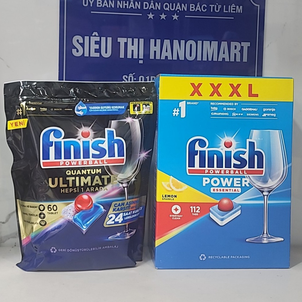 100 VIÊN RỬA BÁT FINISH ALL IN ONE HƯƠNG CHANH 112 VIÊN NHẬP KHẨU CHÍNH HÃNG, viên finish Ultimate 60V