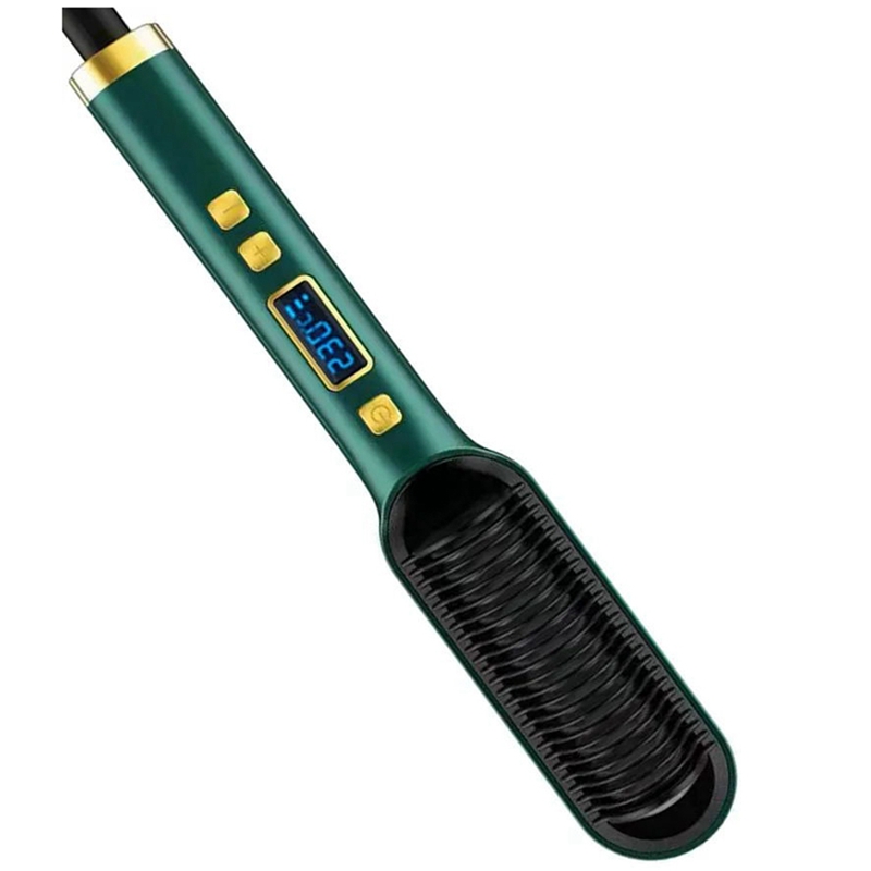 2 in 1 Electric Professional Hair Straightener Brush Curling Comb with LCD Display Hair Curling Tool
