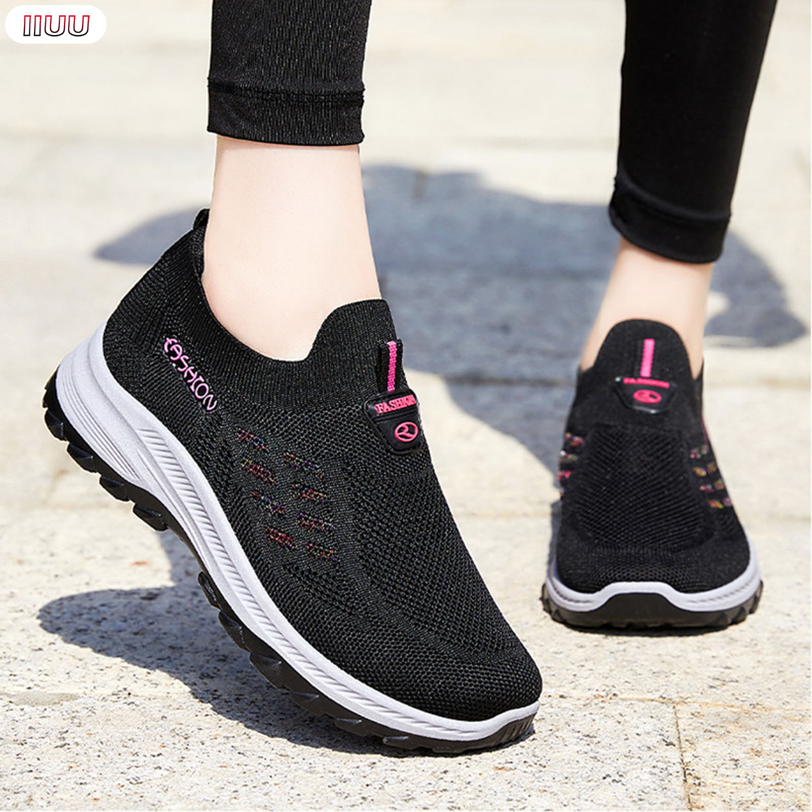 IIUU Women's Slip On Soft Sole Shoes Running Sneakers Sports Shoes Suitable for Camping Indoor Walking IIU-MY - 1