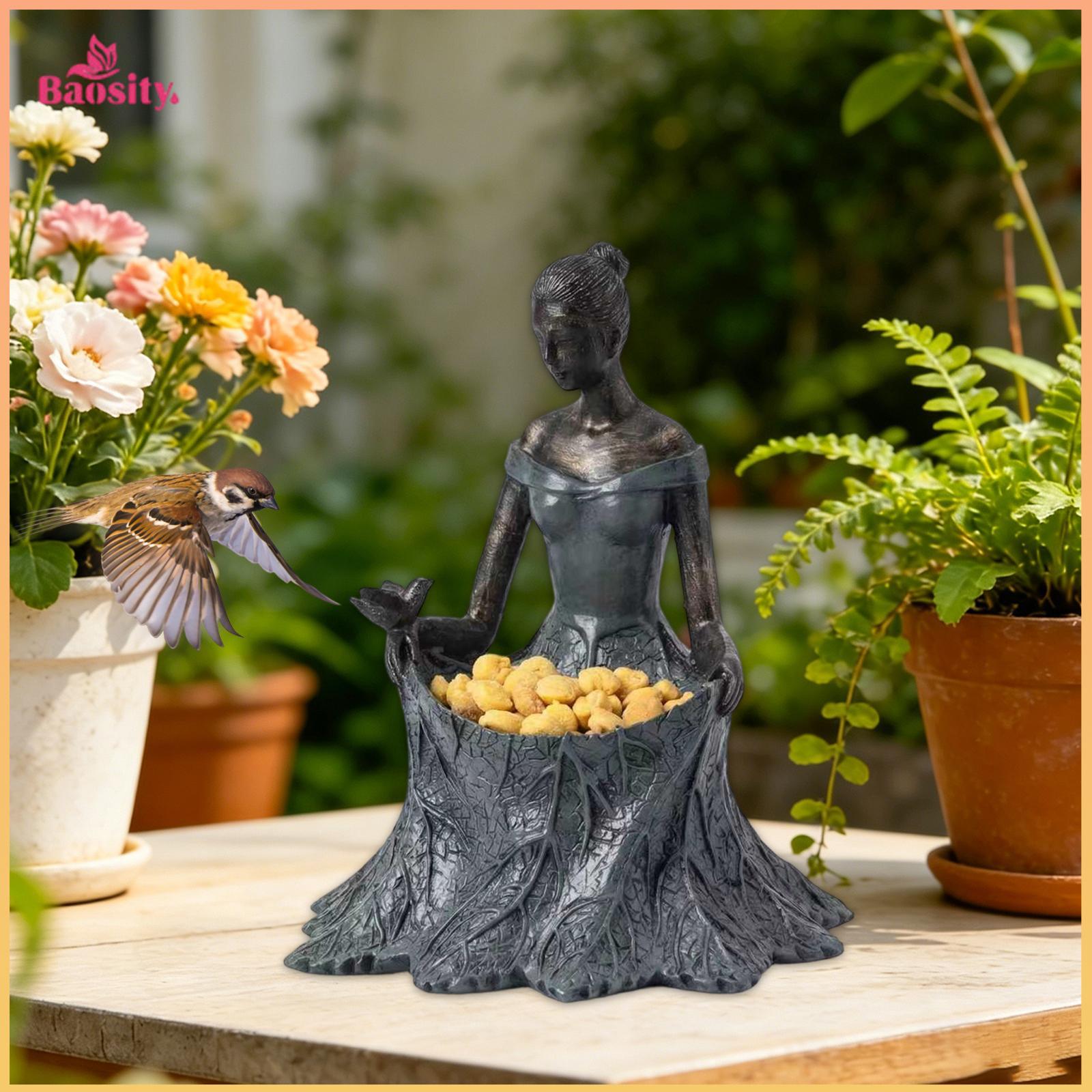 Garden Girl Bird Feeder Resin Birds Food Dispenser for Garden Courtyard Yard ราคา 1,864 บาท*ส่งฟรี