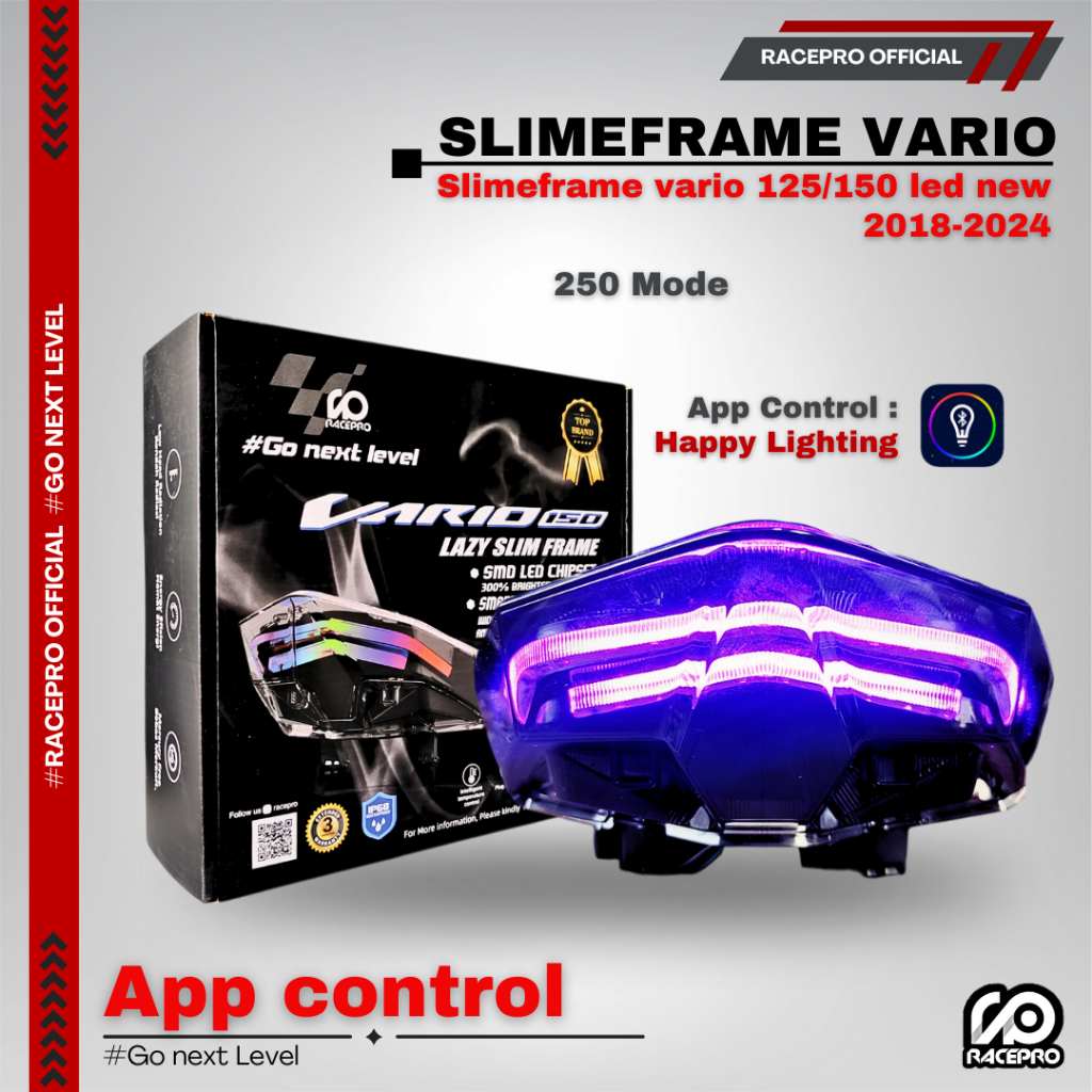 STOPLAMP VARIO 125/150 LED 2015-2018 VARIO 125/150 2018-2023 RUNING BINTIK MERAH STOPLAMP RACEPRO Harga 119,000 rupiah*Gratis Ongkir