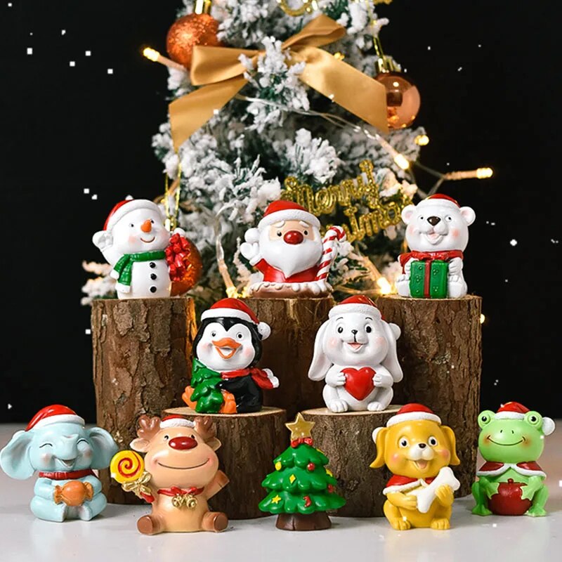 orfvqu98gg189 1 5cm resin Christmas mini character indoor Christmas decoration Santa Claus doll Christmas navigation children's gift 2024 New Year