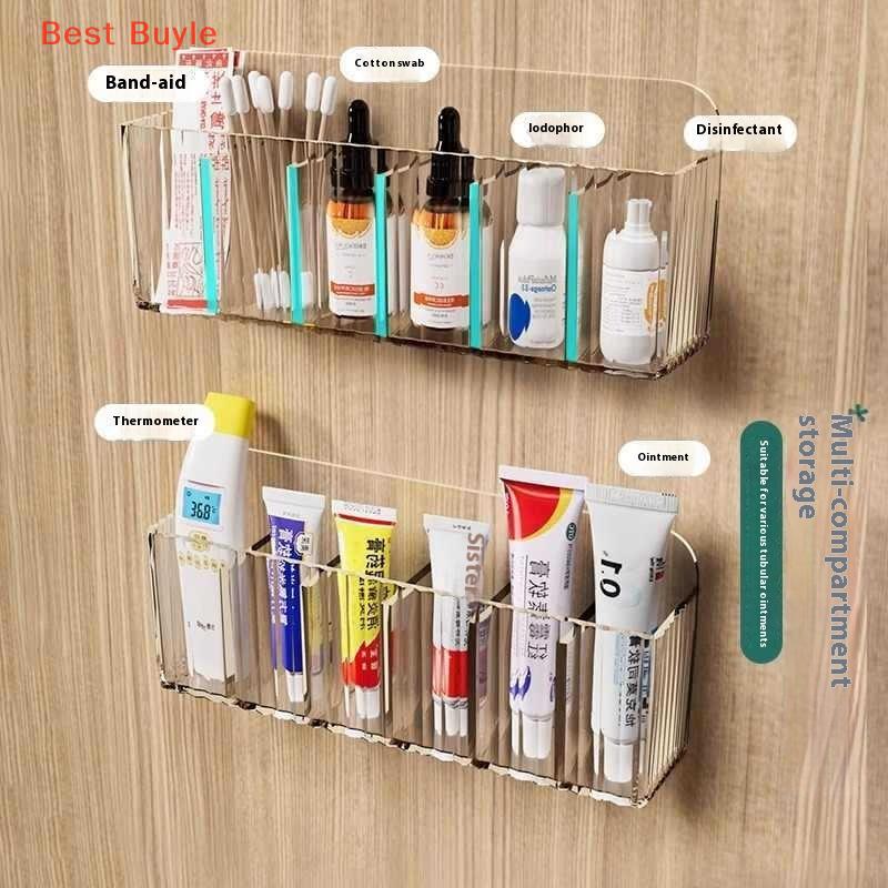 💖Best Buyle Treo tường y học tổ chức không khoan dính trong suốt lưu trữ hộp thuốc mỡ Viện trợ đầu tiên tiết kiệm không gian nhà