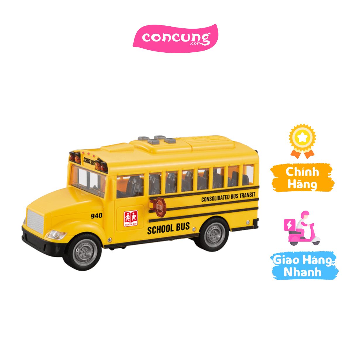 Xe bus mô hình có âm thanh và đèn RFD341559 (Vàng)