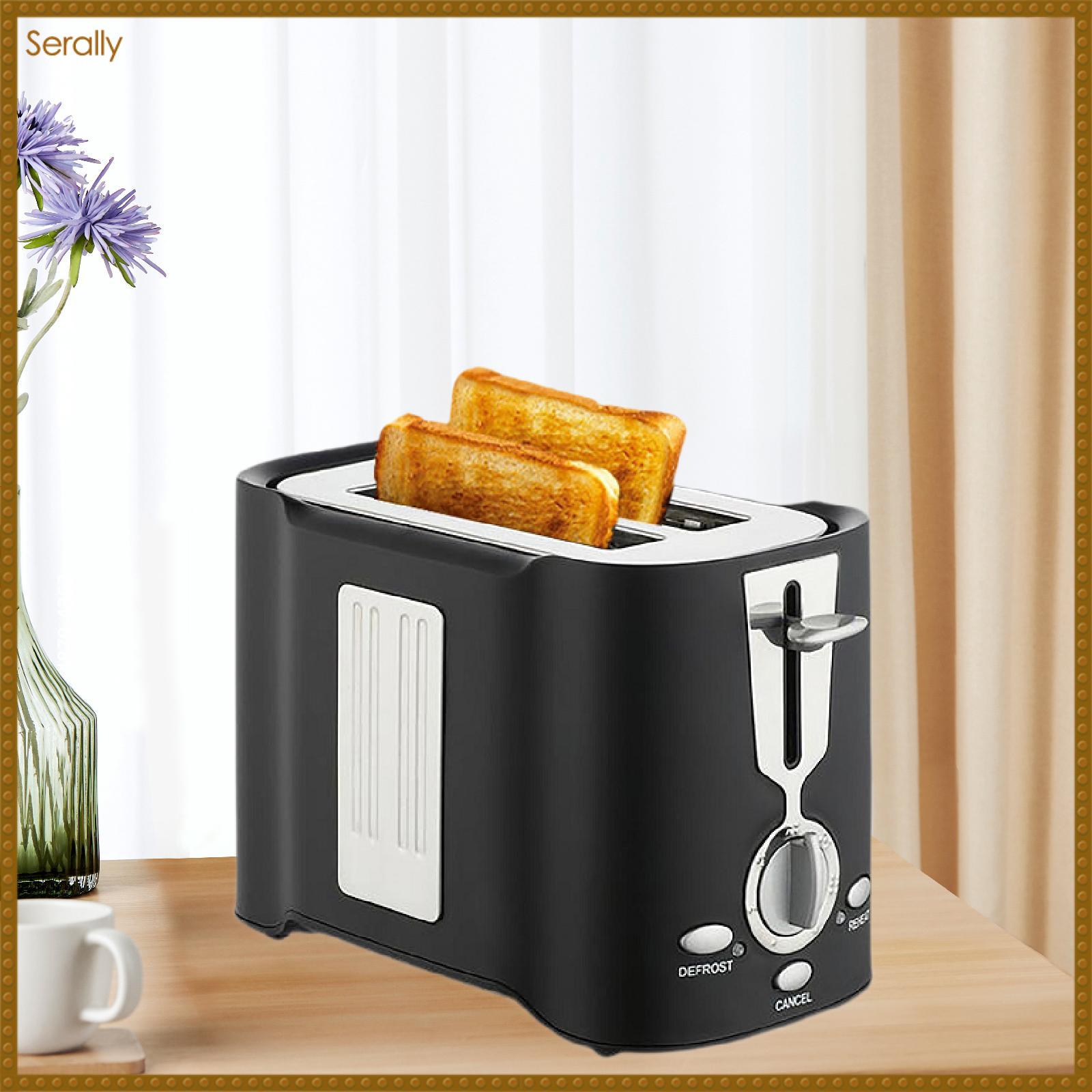 Serally truy cập máy nướng bánh mì 2 lát điều chỉnh máy làm bữa sáng bánh mì tròn Bánh quế bánh mì nướng