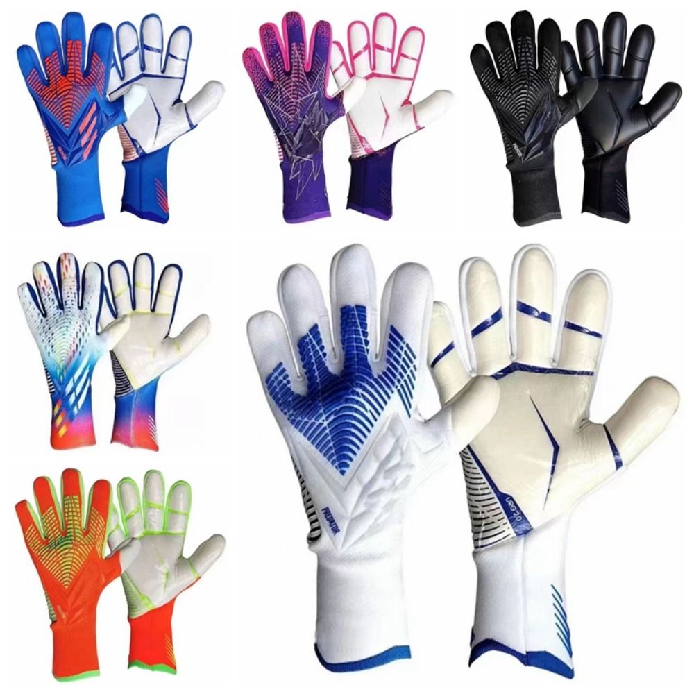ZHINIAN 1 Pair of Chống trượt Găng tay thủ môn Bảo vệ ngón tay Chống mài mòn Găng tay thủ môn bóng đá Găng tay thủ môn bóng đá Đệm Găng tay cao su Chơi bóng đá