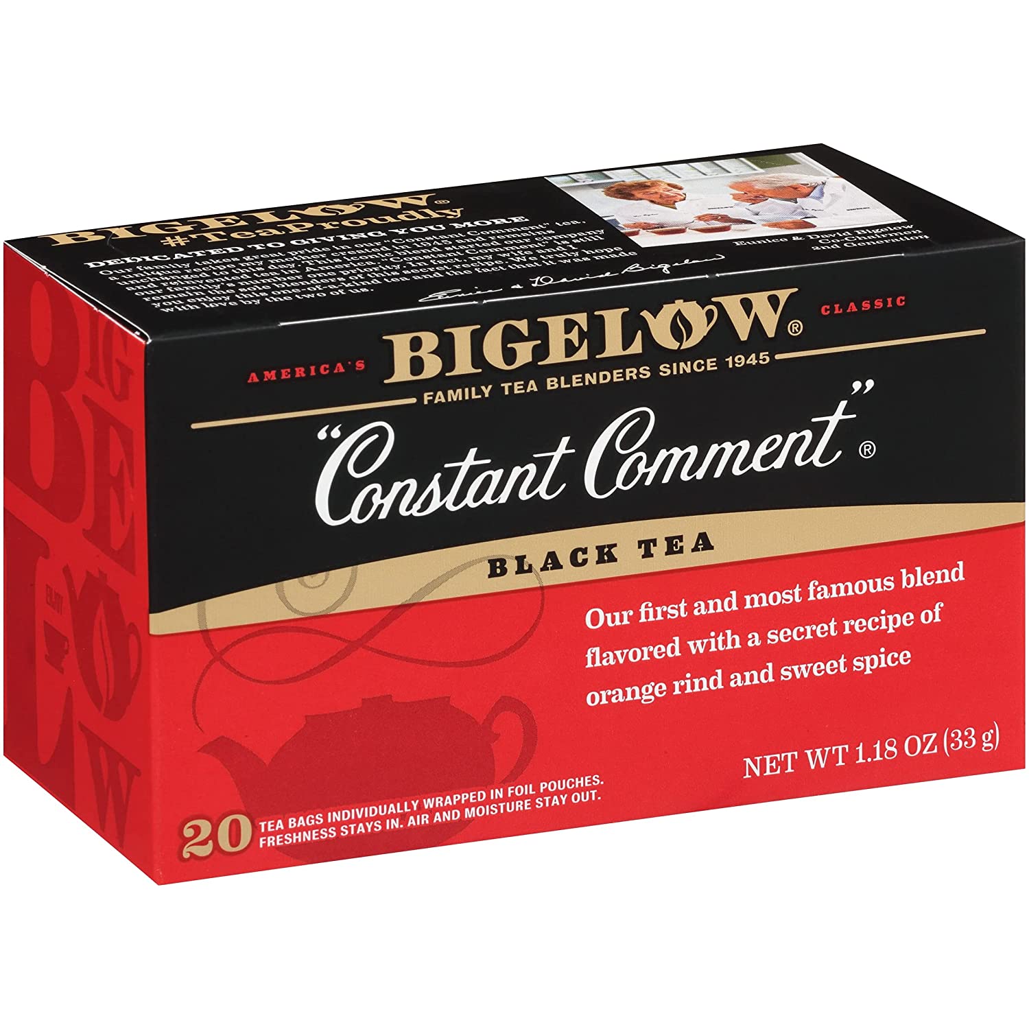 Trà đen túi lọc Bigelow Constant Comment hàng Mỹ hương cam quế hộp 20 gối