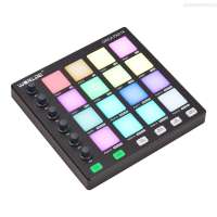 WORLDE MIDI Controller Maker Machine 6 Assignable Knobs Note Repeat Full Level Buttons and Production Software Portable Mini MIDI Controller Pad USB for Beginner Music Production