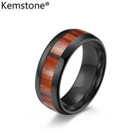 Kemstone Wood Grain Tungsten Rings 4/6/8mm Unisex Couple Wedding Bands Anniversary Jewelry