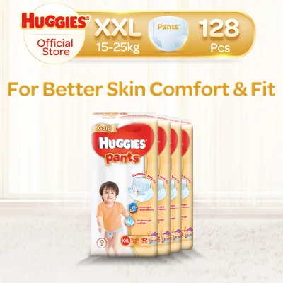 [Made in Singapore] Huggies Gold Pants XXL (15-25kg) 32 X 4 Packs 128 Pcs- CASE