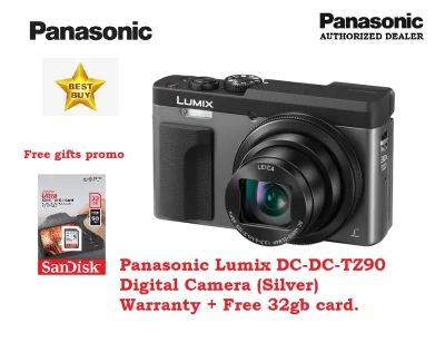 Panasonic Lumix DC-DC-TZ90 Digital Camera (Silver)Warranty + Free 32gb card