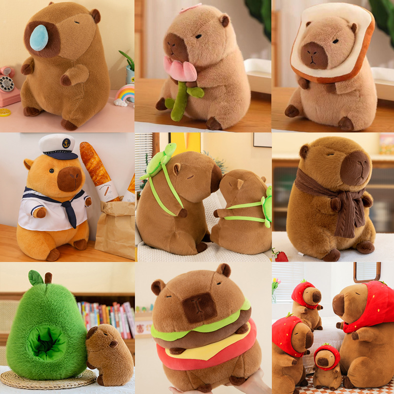 23/30/35/45cm dễ thương capybara Plush Kawaii aniamls Đồ chơi nhồi bông rùa Ba lô búp bê mềm plushie đồ chơi lễ hội Quà Tặng