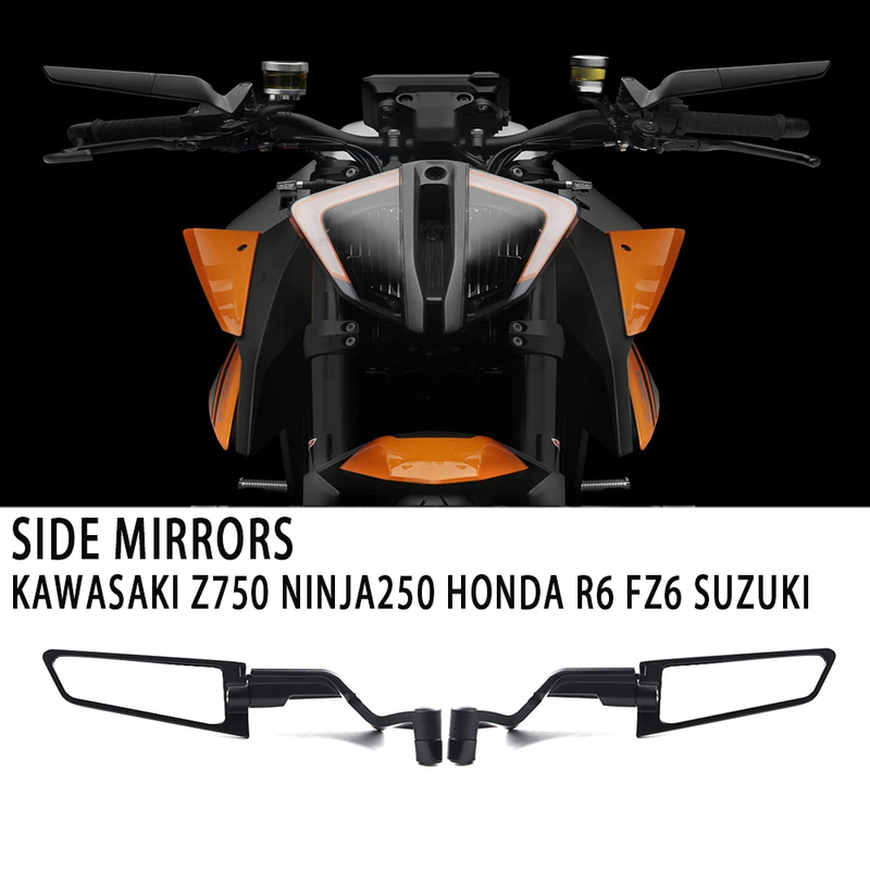 【HOT SALE】 For z750 NINJA250 HONDAR6 FZ6 SUZUKI YAMAHA Motorcycle Mirrors Stealth Winglets Mirror Kits To Rotate Adjustable Mirror