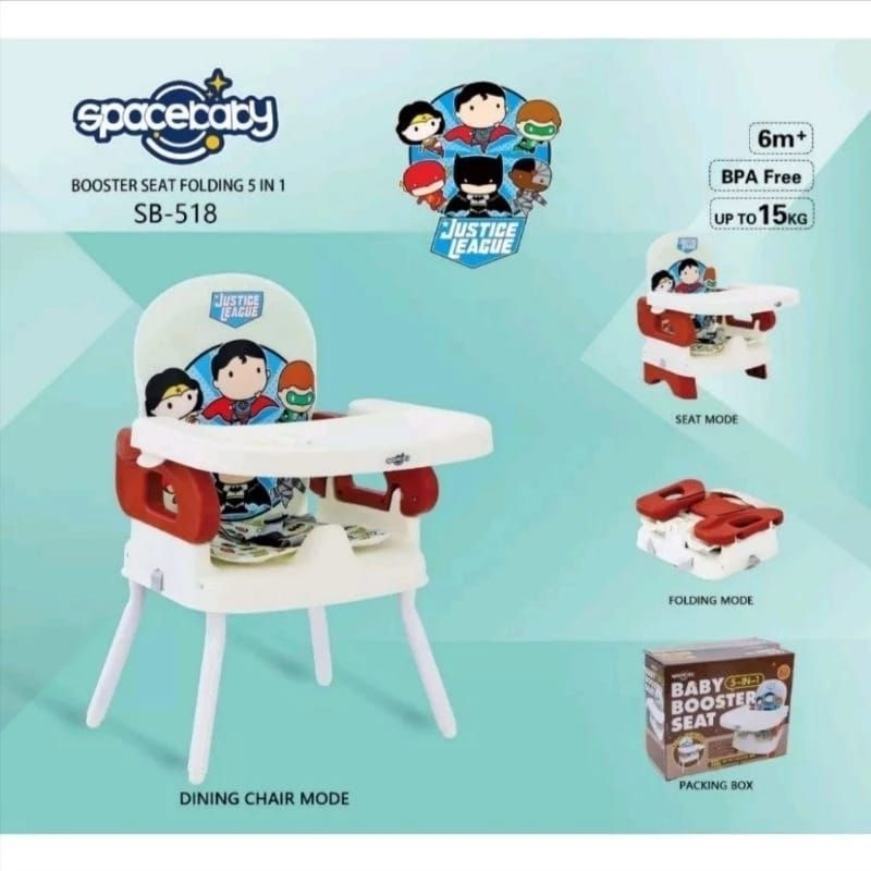 Booster seat kursi makan bayi anak Spacebaby SB 518 618 high chair