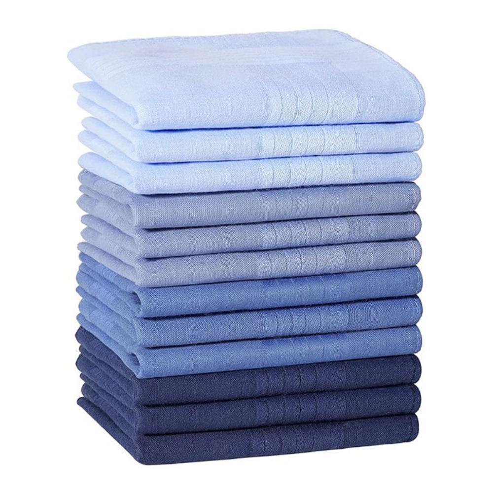 SQUAD 12Pcs/Set 40x40cm Khăn tay bỏ túi Thấm hút mồ hôi Mềm mại Khăn vuông kẻ ô túi Có thể tái sử dụng Có thể giặt Khăn tay cotton cho nam Tất cả các mùa - 6