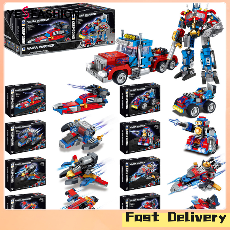 Yesfashion 8-in-1 Building Blocks Kits Transforming Mech Robot Creative Bricks DIY Toys For Kids Boys Girls Birthaday Gifts ราคา 452 บาท*ส่งฟรี