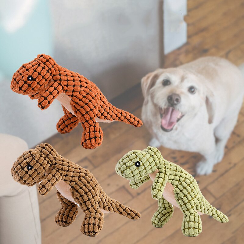 Khủng Long Chó kêu đồ chơi lông cừu nhồi bông vải nhung đồ chơi tương tác cho vừa khổng lồ thú nuôi cún cưng làm sạch răng búp bê chó con phụ kiện