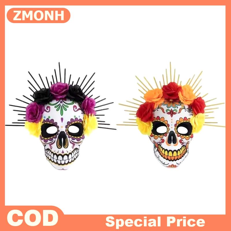 ZMONH Gothic Halloween Mexican ngày của mặt nạ chết đầy đủ mặt nạ EVA Halloween bên mặt nạ mắt mặt nạ mũ nón sọ mặt nạ Masquerade