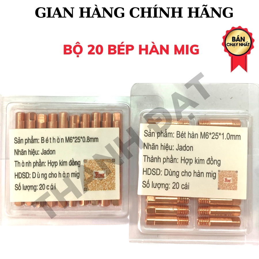 Set 20 bép hàn MIG dành cho máy hàn mig mini gia đình, súng hàn mig 15AK