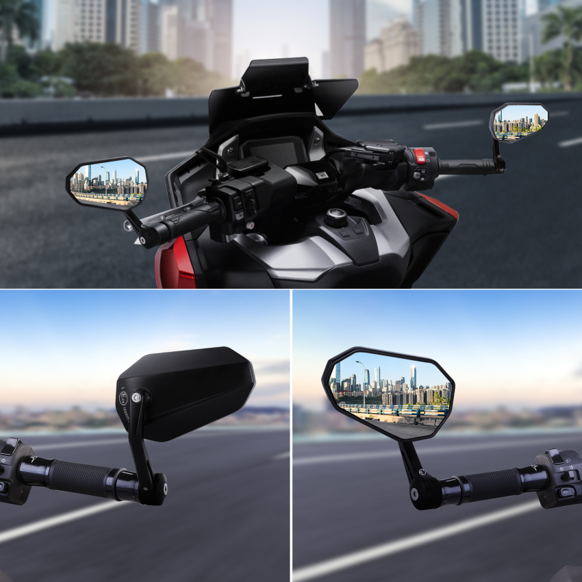 Gương xe mô tô Universal xe máy Bar End gương gương chiếu hậu xe máy mở rộng xe máy gương chiếu hậu bên kính trong cho kéo an toàn với E-MARK 2 gói