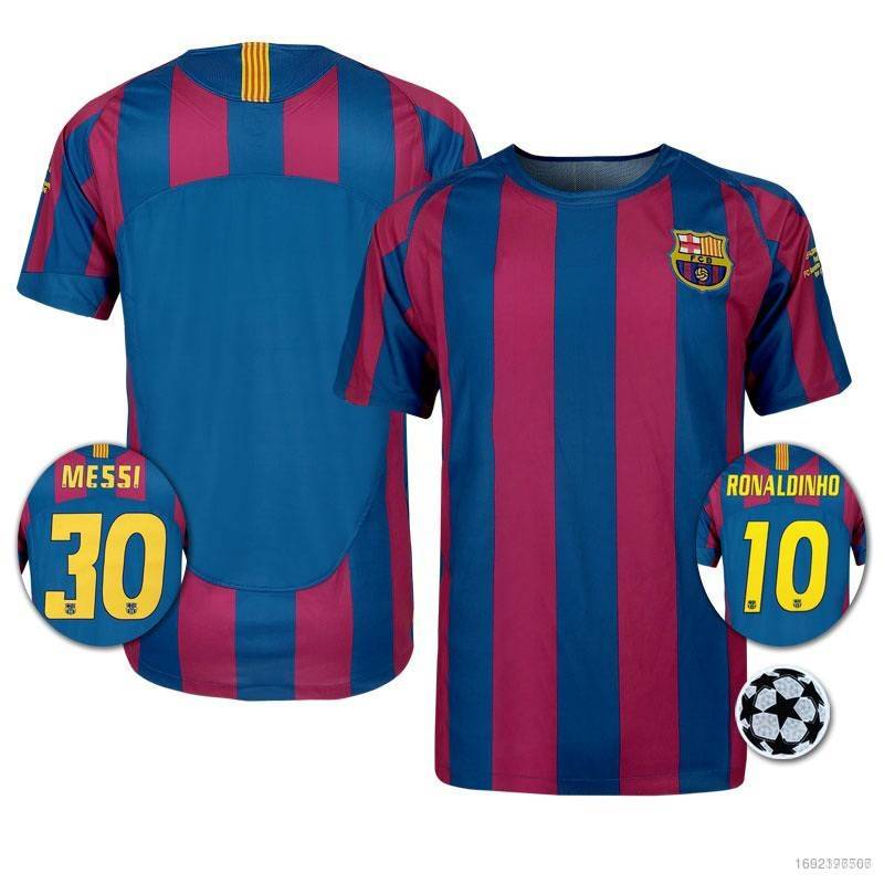 FC BARCELONA 2007 2008 RONALDINHO 10 HOME SHIRT LONG SLEEVE (Very good –  Foot-Jerseys