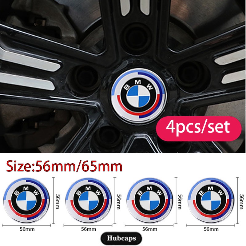 Lcx 4 cái nắp thùng xe BMW vành xe nắp moay ơ bánh xe tấm dán logo huy hiệu kỷ niệm 50 năm trang trí cho 56mm 65mm E90 E60 F10 F30 F20 G20 G30 E53 e85 E70 e84 F48 F15 F25 G01