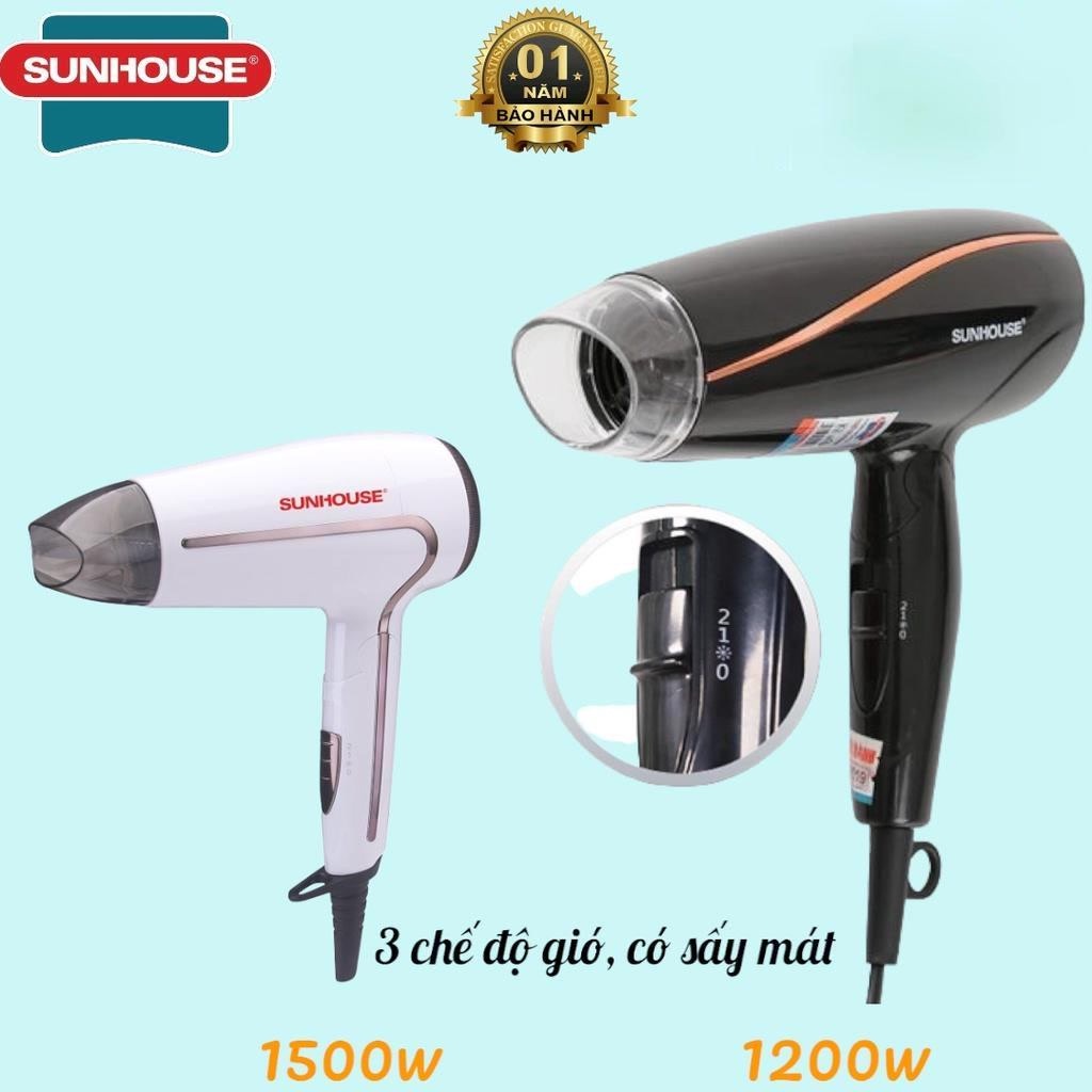 Máy sấy tóc sunhouse shd2306 hoặc shd2308 3 chế độ, bảo hành chính hãng toàn quốc 12 tháng