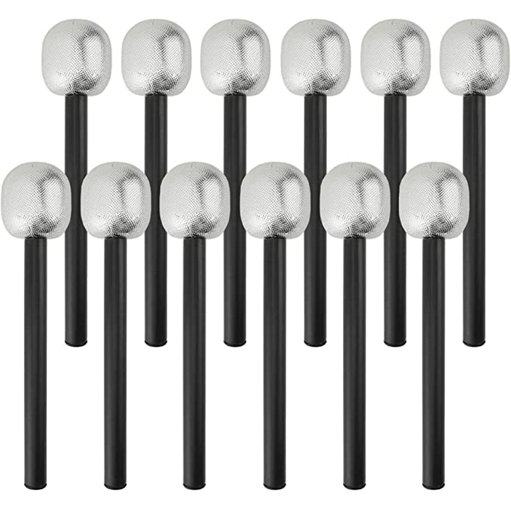 LOVEYOUG Decorative Props Performance Props Stage Mic Karaoke Fun for Kids Party Favor Glitter Microphone Mic Costume Prop Microphone Toy Fake Microphone